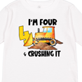 thumbnail image 4 of Inktastic I'm 4 and Crushing It Construction 4th Birthday Boys or Girls Long Sleeve Toddler T-Shirt, 4 of 5