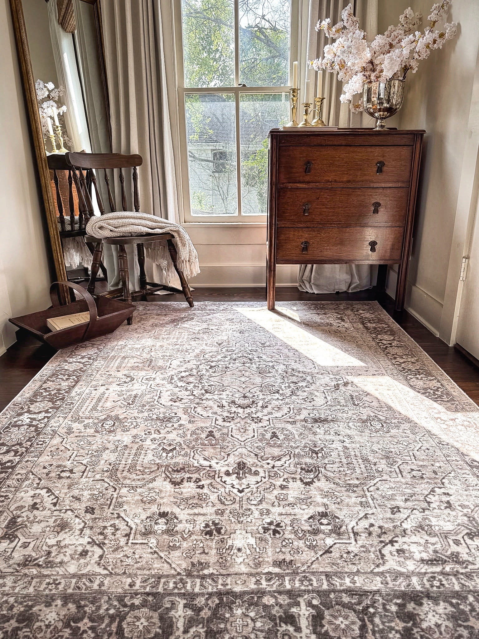 My Texas House Washable Laine Beige 2' x 2'11" Washable Accent Rug