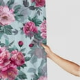 thumbnail image 3 of Shiartex  Shabby Flora Shower Curtain, Pink Roses with Grey Leaves Garden Bedding Plants Spring Blossoms, Cloth Fabric Bathroom Decor Set with Hooks, Light Pink White, 3 of 7