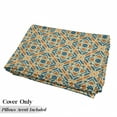 thumbnail image 5 of Flower Floor Pillow Lounger Cover, Conceptual Gardening Plants Theme Style Mosaic Chevron Gyron Shaped, Nap Mat Printed Fabric Case for 5 Pillows, 88" x 27", Petrol Blue Orange, by Ambesonne, 5 of 5
