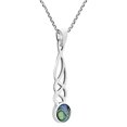 thumbnail image 6 of Celtic Intertwined Rainbow Abalone Shell Drop Sterling Silver Necklace, 6 of 6