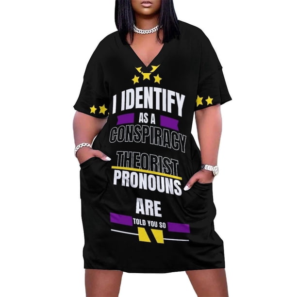 Identify As A piracy Teorist Pronomes Are Told You So Loose Pocket Dress vestidos de mujer vestido de noche de lujo falda de verano