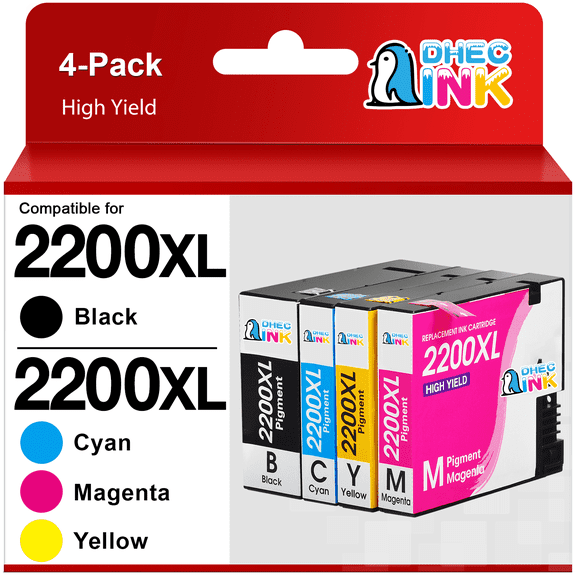 2200 Ink for Canon PGI-2200XL Ink Cartridge for Maxify MB5420 MB5320 MB5120 MB5020 iB4120 iB4020 Printer (4 Pack)