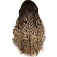 thumbnail image 2 of Perruque Bouclée Dégradée Mode Fille Marron Synthétique Naturelle Longue Perruque Cheveux Perruque de Fête Complète, Perruque pour Femmes, 2 of 5