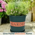 thumbnail image 7 of Visland Plastic Planter with Saucer, Dark Green Flower Plant Pot Nursery Seedling Planter Modern Container Outdoor Indoor Use for All House Plants Herbs Cactus, 7 of 7