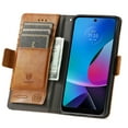 thumbnail image 4 of Allytechgroup Moto G Play 2021 Wallet Case, RFID Blocking Cards Holder Vintage PU Leather Folio Flip Stand Shockproof Magnetic Closure Wallet Case for Motorola Moto G Play 2021, Lightbrown, 4 of 10