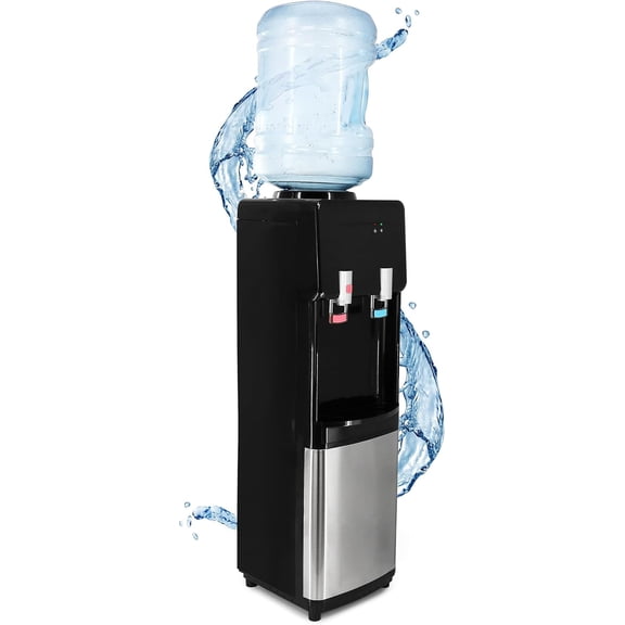 5 Gallon Bottom Load Water Dispenser with Hot, Cold & Room Temperature Settings, UV Self-Cleaning System, Child Safety Lock, Stainless Steel Water Cooler for Home and Office