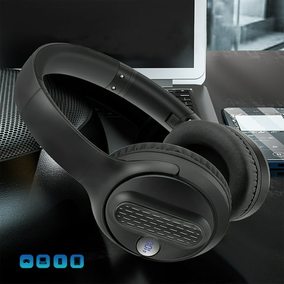 GFHFHITJ Active Noise Cancelling Headphones Bluestooth Headphones Wireless Headphones Over Ear with Microphone Deep Bass, Comfortable Protein Earpads, 30 Hours Playtime for Travel/Work, Ck