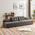 thumbnail image 2 of 93.5" Convertible Oversize Corduroy 3 in 1 Sleeper & Sectional Sofa, L-Shaped Sofa with 4 Storage Space for Living Room, Pull-Out Sofa Bed with 4 Pillows (Grey), 2 of 9