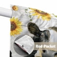 thumbnail image 4 of Retro Farmhouse Floral Swag Valances for Windows, Kitchen Curtains 36 Inch Length 2 Panels Set, Yellow Sunflowers Cows Butterfly Wood Short Curtains for Small Windows Rod Pocket Cafe Curtains 28"x36", 4 of 8