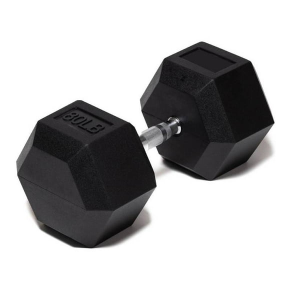 Mancuerna Hexagonal 80 Lb con Revestimiento en Goma MDFitness Pesa, Dumbbell MDFitness Hexagonal Recubierta