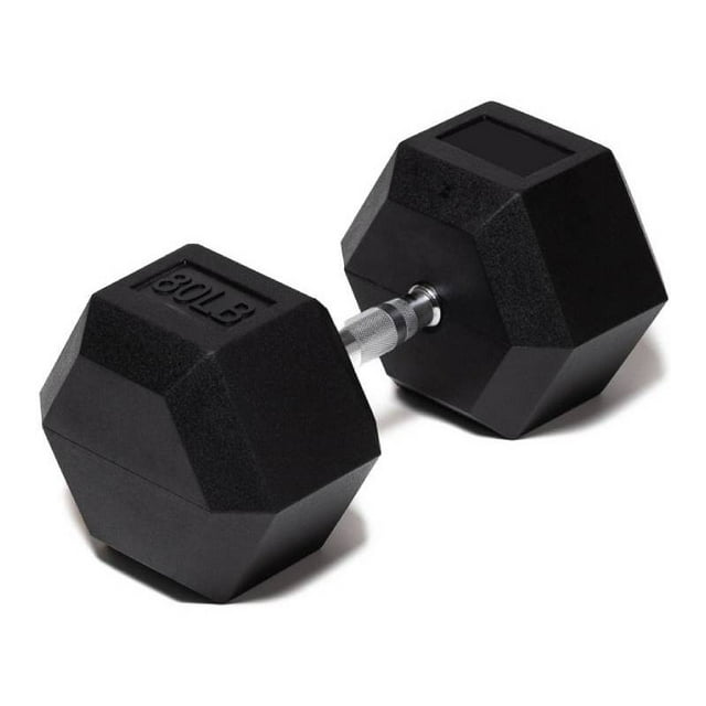 Mancuerna Hexagonal 80 Lb con Revestimiento en Goma MDFitness Pesa, Dumbbell MDFitness Hexagonal Recubierta