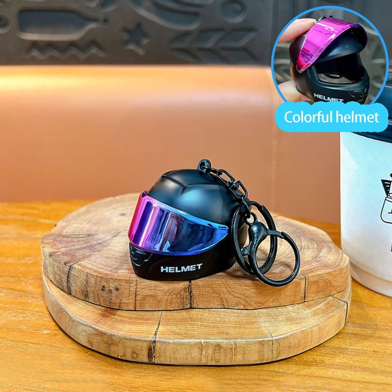 Helmets Shaped Keychain For Keys And Cards ABS Materials With Spring ...