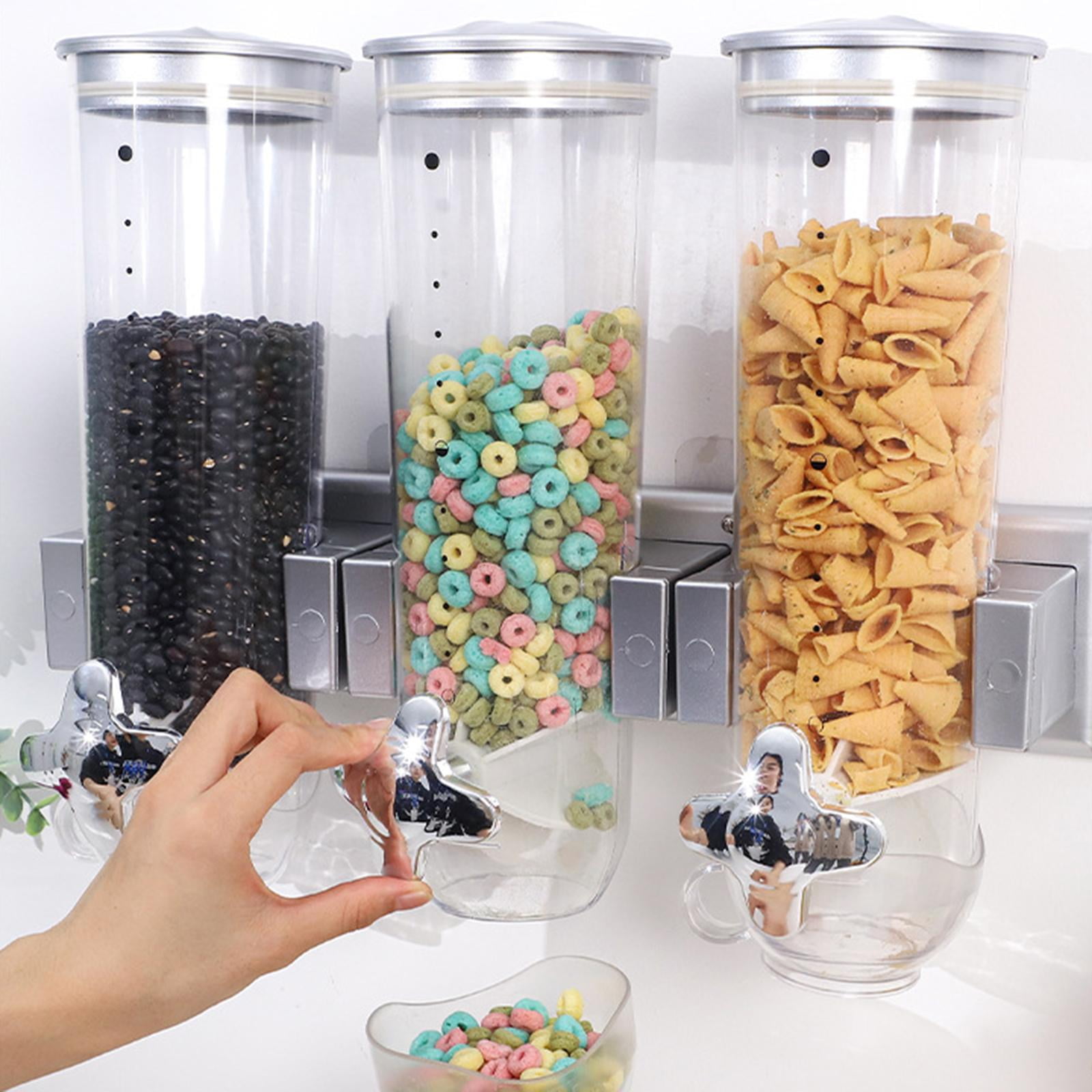 Cereal Dispenser Wall Mounted, Grains Dispenser, Wall Mounted, Dry Food  Dispenser for Store, Kitchen Cereal Container Storage 4.1-5L White