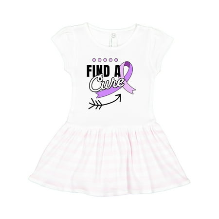 

Inktastic Find a Cure Hodgkins Lymphoma Awareness Violet Ribbon with Arrow Gift Toddler Girl Dress