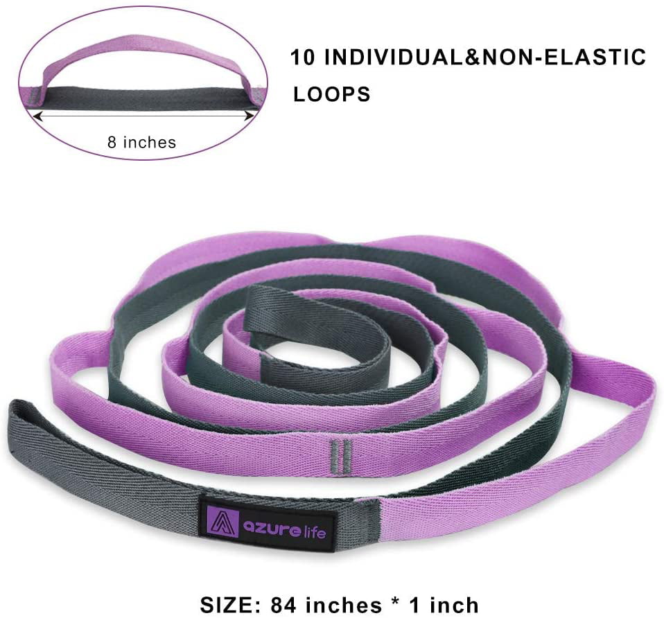 Details about   Premium NonElastic Stretch Strap1.5" W x 96" L12 Loops Yoga Strap for Stretchin 
