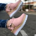 thumbnail image 5 of Black and Friday/Cyber·Monday Deals asdoklhq Wedges for Women Women Sandals Vintage Wedge Buckle Strap Straw Thick Bottom Flats Female Shoes Pink 35, 5 of 9