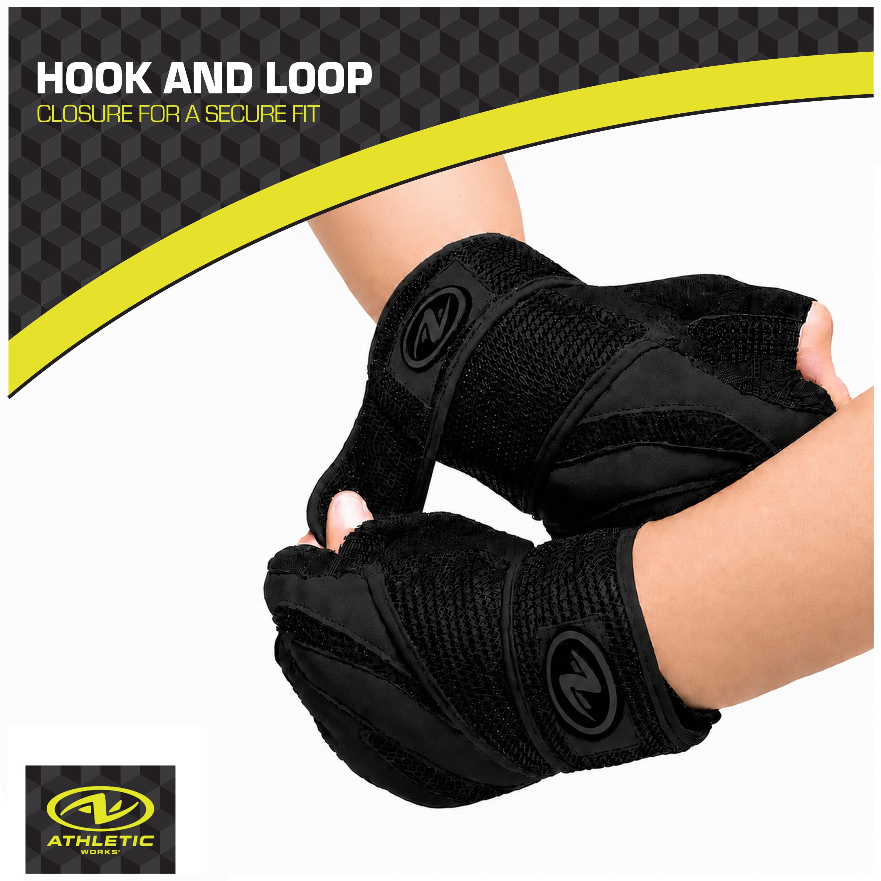 Athletic Works Classic Wrist Wrap Weight Lifting Gloves, L/XL