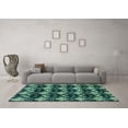 thumbnail image 3 of Ahgly Company Indoor Round Abstract Turquoise Blue Modern Area Rugs, 7' Round, 3 of 4