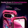thumbnail image 4 of Casetego for Google Pixel 10 Case/Pixel 10 Pro Case,Glow in The Dark Three Layer Heavy Duty Shockproof Protection Hard Plastic Bumper+Soft Silicone Protective Case,Rose Red Butterfly, 4 of 9