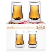 Epare Turkish Tea Cups - Set Of Two - Double-Walled Glass Tea Cup - Coffee Mug - Espresso - Cappuccino Beverages Cup
