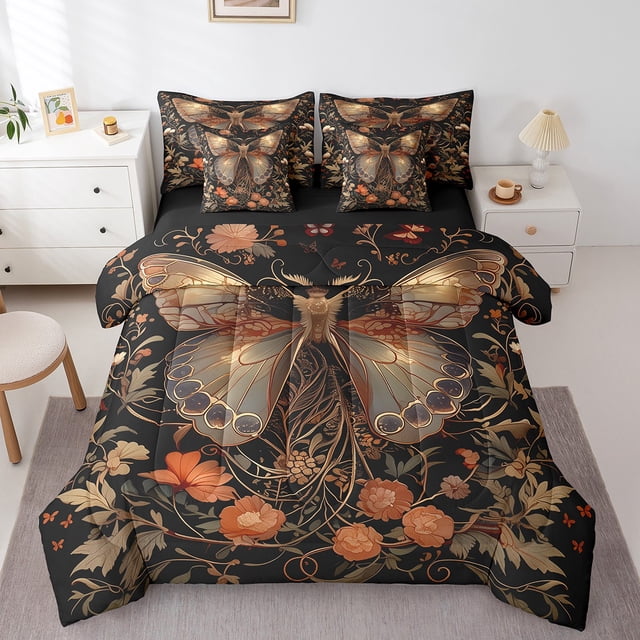 YST Ensemble de Literie Animal Sauvage Floral Vintage, 7 Pcs, Taille Simple
