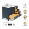 thumbnail image 3 of Ariel Cambridge 43 In. Left Offset Oval Sink Vanity With White Quartz Countertop In Midnight Blue, 3 of 10