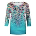 thumbnail image 4 of Hauts Décontractés pour Femmes Mode T-shirt Imprimé de Pâques Ample Mi-Longueur Manches 3/4 Blouse Col Rond Hauts Décontractés pour Sortir Aguichant en Liquidation, 4 of 5