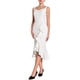 thumbnail image 1 of Vestido Midi de Cola de Pez sin Mangas con Escote Corazón Elegante y Volantes para Mujeres Chic en Beige y Blanco, 1 of 5