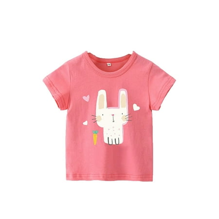 

Toddler Girl T Shirts Easter Carrot Rabbit Cartoon Tops 1 To 7 Years Old Baby Top T Shirt For 5-6 Years