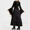 thumbnail image 5 of Ladies Casual Dresses Renaissance Velvet Dress Women Costume, Medieval Lace up Dress, Vintage Flare Sleeve Renaissance Maxi Dress for Halloween Black XL, 5 of 9