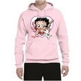thumbnail image 2 of Wild Bobby, Betty Boop Heart Blowing Kiss Dog Betty Boop Unisex Hoodie Sweatshirt, Light Pink, X-Large, 2 of 5