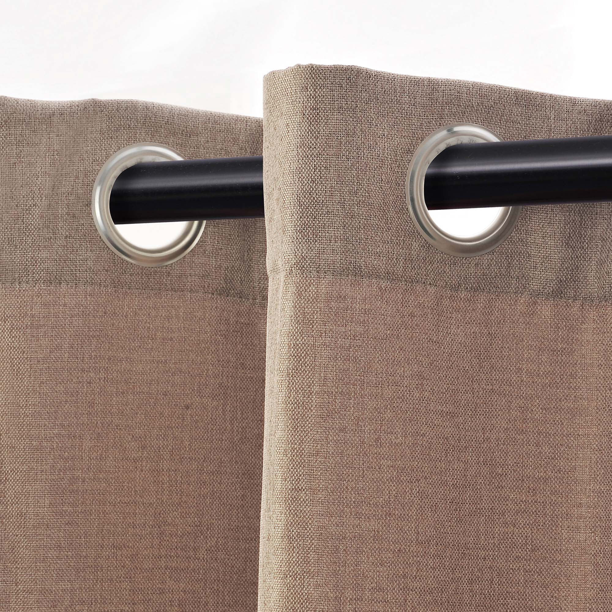 Linen Insulated Energy Efficient Blackout Grommet Curtain Panel Set for Privacy, 52" x 84", Acorn by Blue Nile Mills