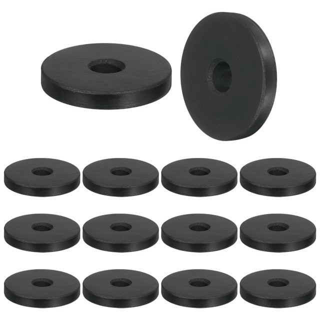 14 Pcs Espaciador de Goma Multiusos, 12mm ODx50mm IDx10 mm Grosor Aislamiento Antivibración para Hogar y Autos (Negro)