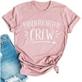 thumbnail image 1 of Pompotops T-Shirts Décontractés pour Femmes, Journée des Enseignants, Manches Courtes, Imprimé Lettre, Blouse, 1 of 1