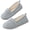 Light Grey, variant on Womens' Memory Foam Comfort Knit House Shoes Light Weight Terry Cloth Loafer Slippers with Anti-Skid Rubber
