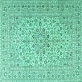 thumbnail image 1 of Ahgly Company Indoor Square Persian Turquoise Blue Traditional Area Rugs, 6' Square, 1 of 4