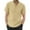 Khaki, variant on Mens T-shirts Men Spring And Summer Solid Color Casual Linen Stand Collar Plus Size Beach Vacation Short Sleeve Shirt Top Shirt And Set Men French Set 8 Casual Tee Full Sleeve Polyester Grey 3XL