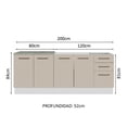 thumbnail image 3 of Mueble de Cocina Madesa Agata Con Tarja 200cm Blanco/Crema, 3 of 10