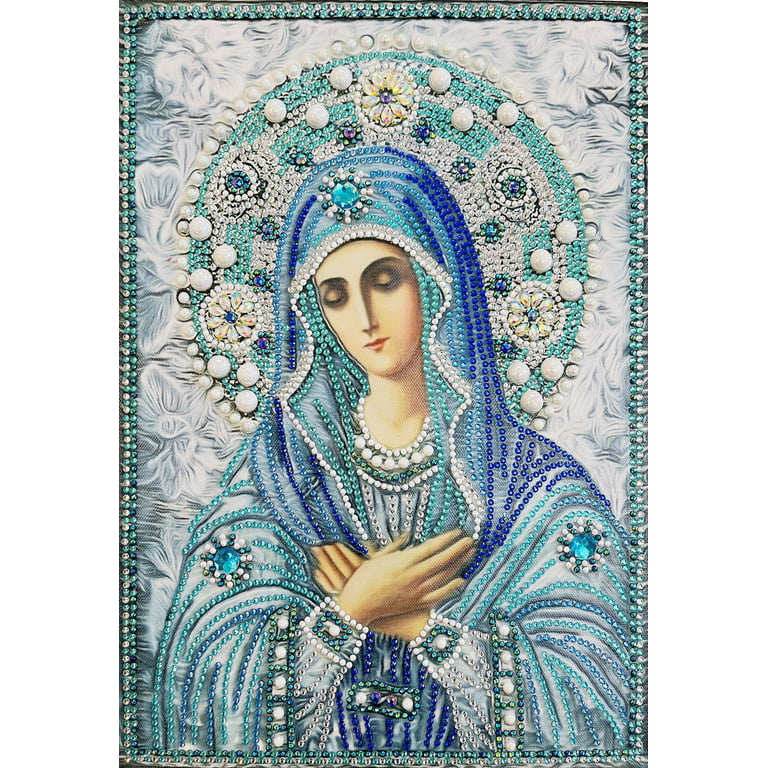 UPABLUNSO Diamond Painting Kit for Adults Virgin Mary Christian Religious  by Number Kits Gem Art Wall Home Decor 12x16 inch