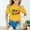 Yellow, variant on Girls Shirts Size 5-6 Girls Clothes Kid Girls Cute Graphic Round Neck Short Sleeve Tee Summer Casual T Shirt 10092