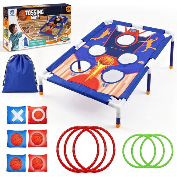 KiddiTouch Cornhole Board Set Game for Adult Outdoor Activities,Bean Bag Toss with 6 Cornhole Bean Bags,Adult Cornhole Set Bags Outdoor Yard Games