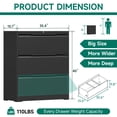 thumbnail image 6 of Kooyon 3 Drawer Lateral File Cabinet with Lock, Metal Filing Cabinet for Home Office, Black, Fits Letter/Legal/A4-Assembly Required, 6 of 9