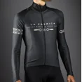 thumbnail image 2 of Ropa de ciclismo negra de invierno, jersey térmico de forro polar, chaqueta de bicicleta de manga larga, maillot cálido de ciclismo para hombre para invierno, 2 of 5