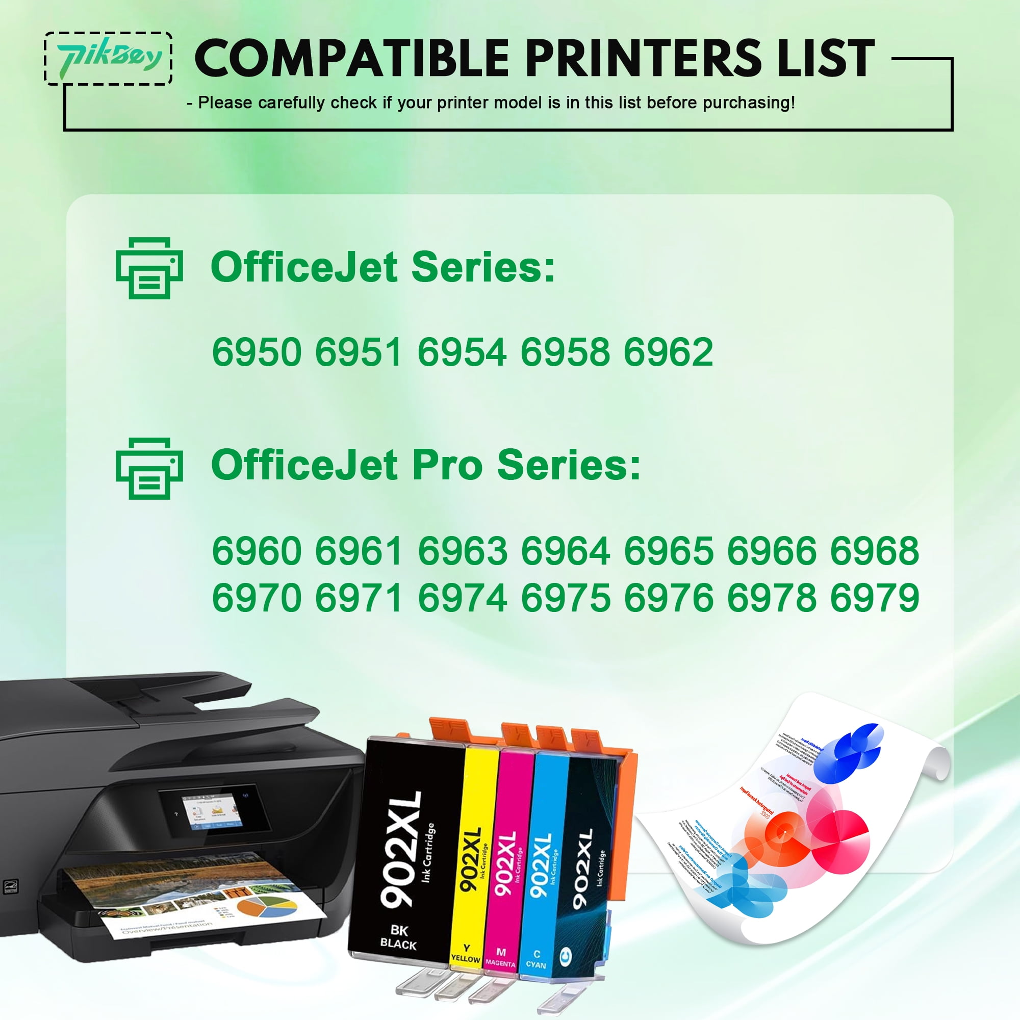902 XL Ink Cartridges Combo Pack (4 Pack) - Compatible for HP 902XL Ink 902 Ink Cartridges for Officejet Pro 6978 Officejet 6962 Printers