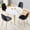 White Table+ Four Black Chairs-2, variant on NYEESS 5-Piece Extendable Dining Table Set, 42"-54" Round to Oval Rustic Wood Grain MDF Top & Silver Metal Legs, Modern Farmhouse Set for Small Spaces & Apartment