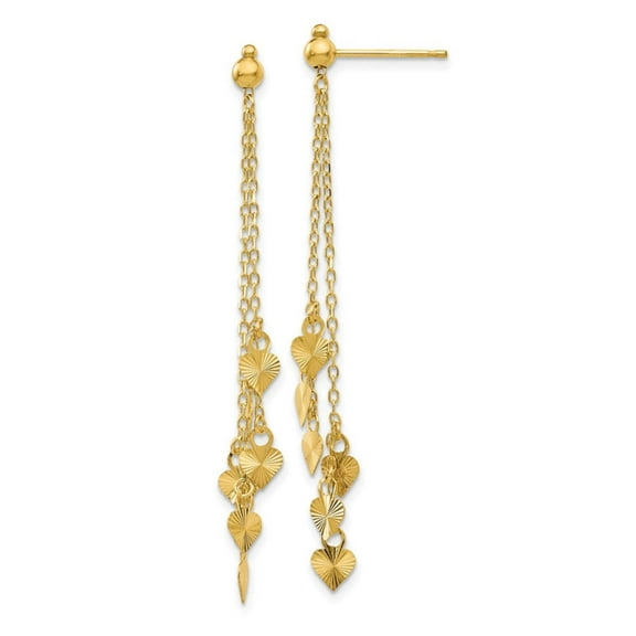 Primal Gold 14 Karat Yellow Gold Diamond-cut Heart Earrings