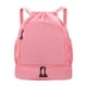 thumbnail image 1 of Mochila deportiva con cordón para exteriores, bolsa de separación de humedad y sequedad con compartimento para zapatos, bolsa de gimnasio para mujeres Rosa, 1 of 8