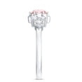 thumbnail image 3 of Rosec Jewels IGI Certified Lab Grown Pink Diamond Flower Engagement Ring (Fancy Pink Color and VS1 Clarity, 1 Carat) - Pink White Diamond Ring, 925 Sterling Silver, US 4.00, 3 of 8