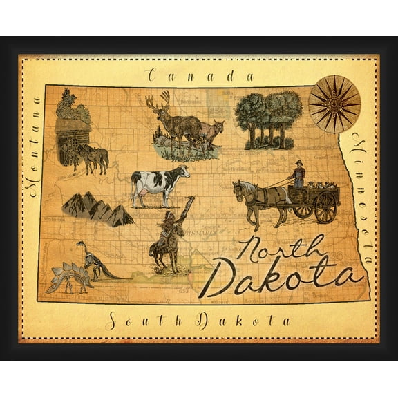 PTM Images,North Dakota Map